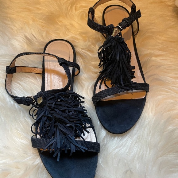Club Monaco Denim/Suede Tassel Sandals - Picture 3 of 5